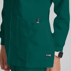 Grey's Anatomy™ by Barco Classic 4450 Jamie 4-Pocket Crewneck Snap-Front Womens Tag Free Scrub Jackets