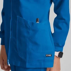 Grey's Anatomy™ by Barco Classic 4450 Jamie 4-Pocket Crewneck Snap-Front Womens Plus Tall Tag Free Scrub Jackets