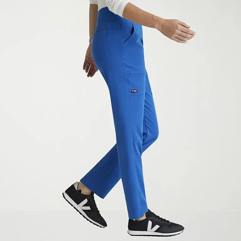 Grey's Anatomy™ by Barco Spandex Stretch Direct Grsp633 Relay 5-Pocket Mid-Rise Straight Leg Womens Petite Stretch Fabric Moisture Wicking Wrinkle Resistant Scrub Pant