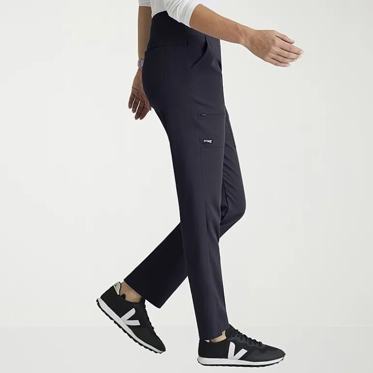 Grey's Anatomy™ by Barco Spandex Stretch Direct Grsp633 Relay 5-Pocket Mid-Rise Straight Leg Womens Petite Stretch Fabric Moisture Wicking Wrinkle Resistant Scrub Pant