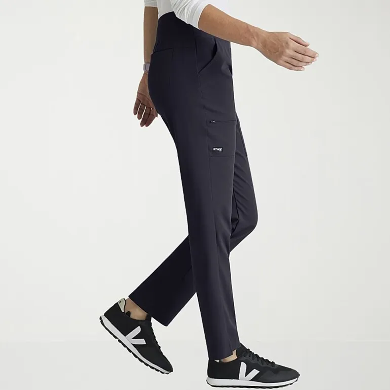 Grey's Anatomy™ by Barco Spandex Stretch Direct Grsp633 Relay 5-Pocket Mid-Rise Straight Leg Womens Plus Tall Stretch Fabric Moisture Wicking Wrinkle Resistant Scrub Pant