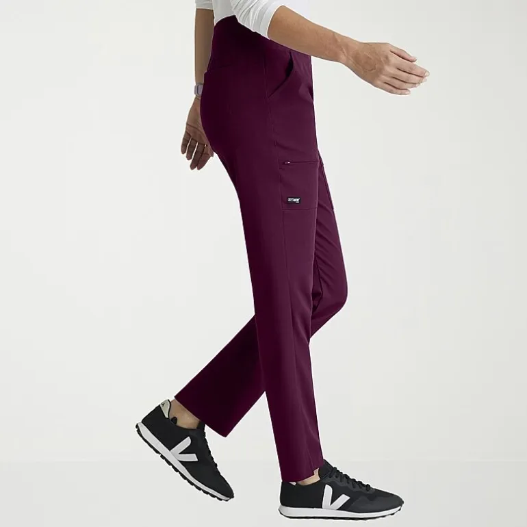 Grey's Anatomy™ by Barco Spandex Stretch Direct Grsp633 Relay 5-Pocket Mid-Rise Straight Leg Womens Plus Tall Stretch Fabric Moisture Wicking Wrinkle Resistant Scrub Pant