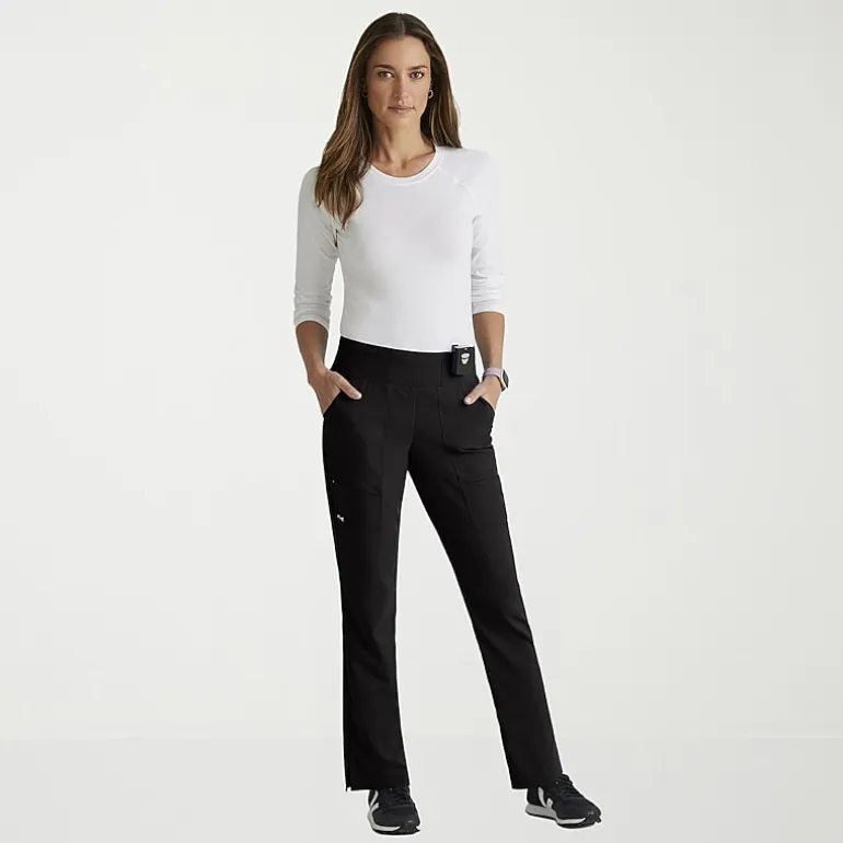 Grey's Anatomy™ by Barco Spandex Stretch Direct Grsp633 Relay 5-Pocket Mid-Rise Straight Leg Womens Plus Tall Stretch Fabric Moisture Wicking Wrinkle Resistant Scrub Pant