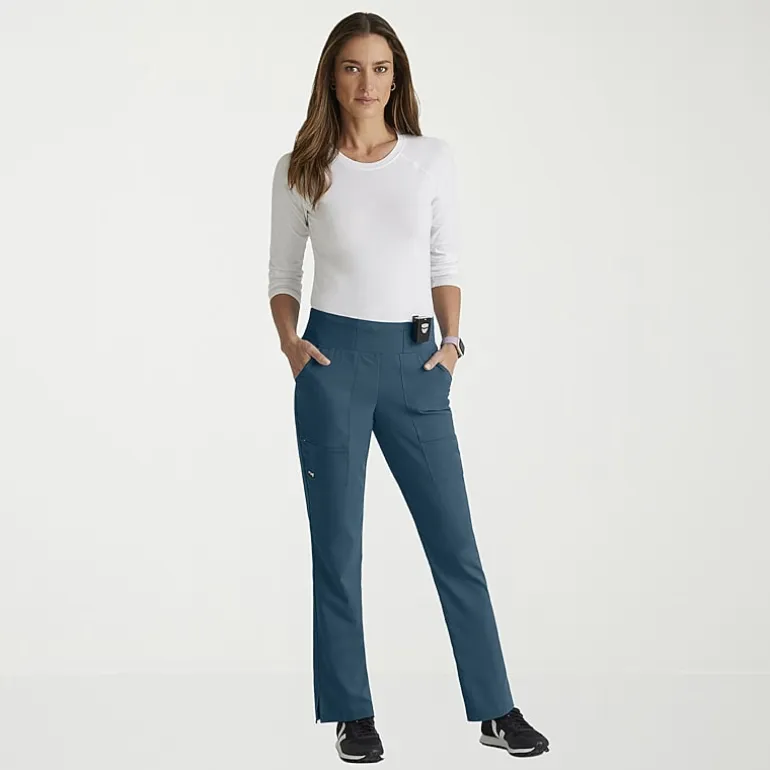 Grey's Anatomy™ by Barco Spandex Stretch Direct Grsp633 Relay 5-Pocket Mid-Rise Straight Leg Womens Plus Tall Stretch Fabric Moisture Wicking Wrinkle Resistant Scrub Pant
