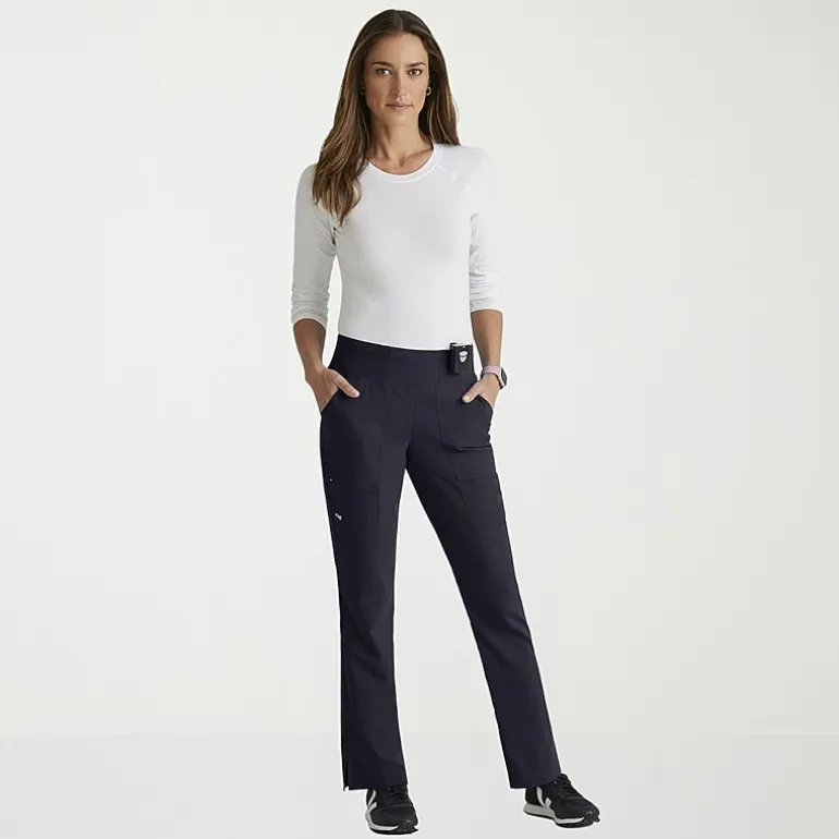 Grey's Anatomy™ by Barco Spandex Stretch Direct Grsp633 Relay 5-Pocket Mid-Rise Straight Leg Womens Plus Tall Stretch Fabric Moisture Wicking Wrinkle Resistant Scrub Pant