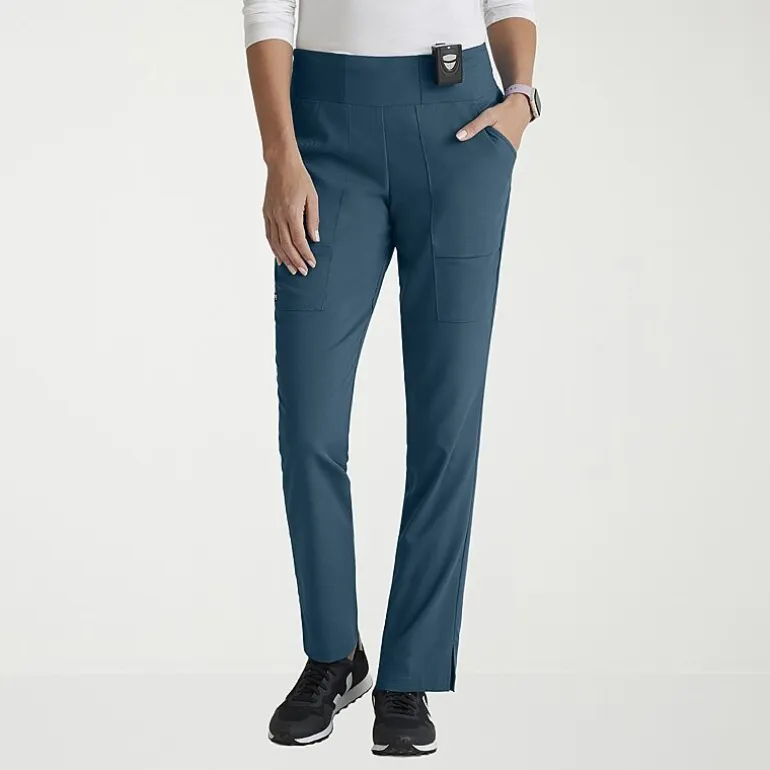 Grey's Anatomy™ by Barco Spandex Stretch Direct Grsp633 Relay 5-Pocket Mid-Rise Straight Leg Womens Plus Tall Stretch Fabric Moisture Wicking Wrinkle Resistant Scrub Pant