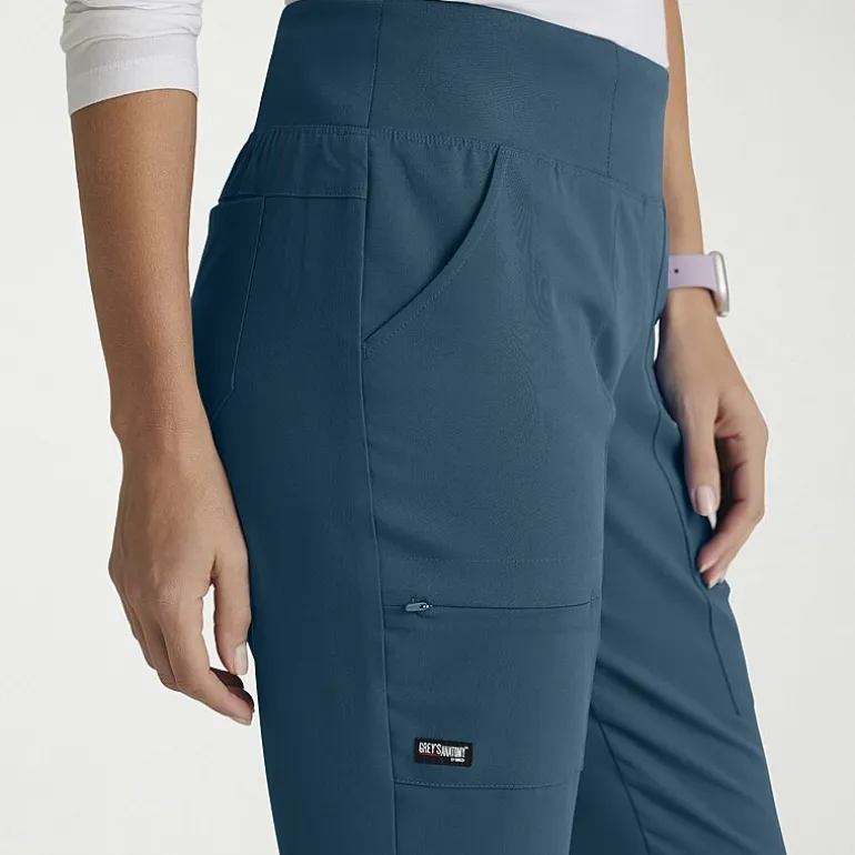 Grey's Anatomy™ by Barco Spandex Stretch Direct Grsp633 Relay 5-Pocket Mid-Rise Straight Leg Womens Plus Tall Stretch Fabric Moisture Wicking Wrinkle Resistant Scrub Pant