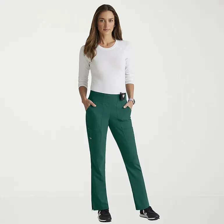 Grey's Anatomy™ by Barco Spandex Stretch Direct Grsp633 Relay 5-Pocket Mid-Rise Straight Leg Womens Plus Tall Stretch Fabric Moisture Wicking Wrinkle Resistant Scrub Pant