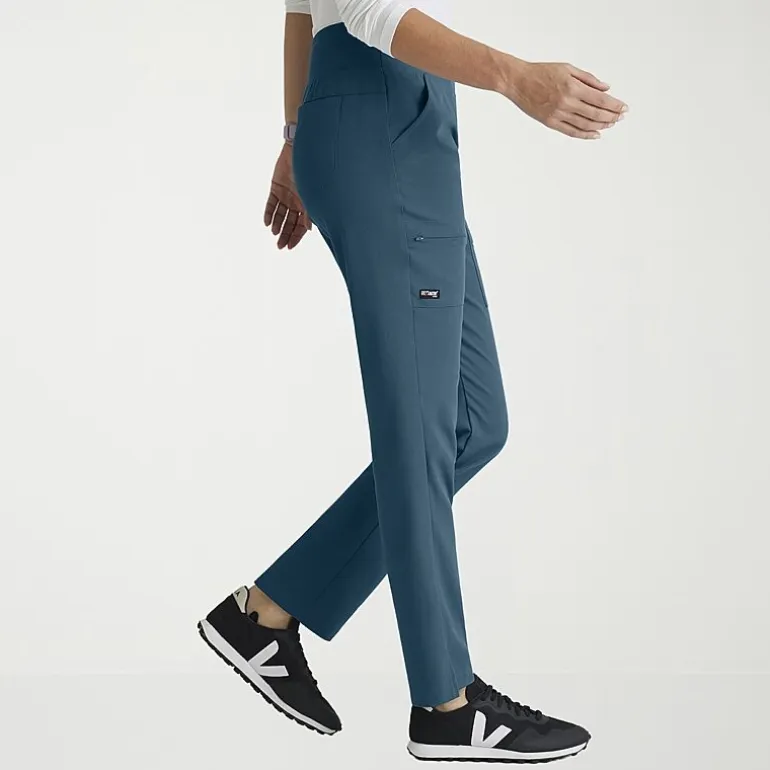 Grey's Anatomy™ by Barco Spandex Stretch Direct Grsp633 Relay 5-Pocket Mid-Rise Straight Leg Womens Plus Tall Stretch Fabric Moisture Wicking Wrinkle Resistant Scrub Pant