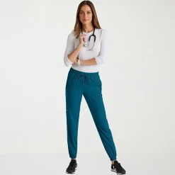 Grey's Anatomy™ by Barco Spandex Stretch Direct Grsp632 Dash 5-Pocket Mid-Rise Jogger Womens Plus Tall Stretch Fabric Moisture Wicking Wrinkle Resistant Scrub Pant