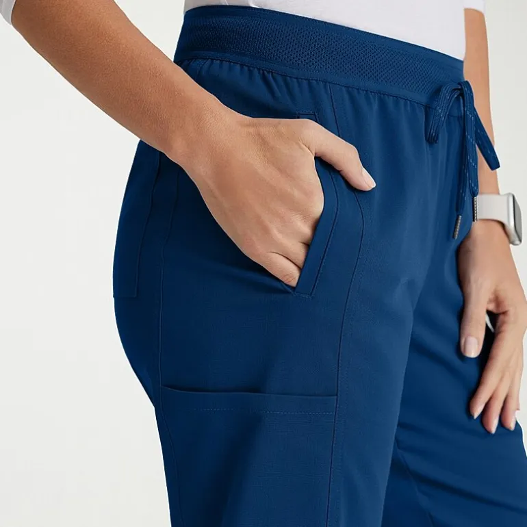 Grey's Anatomy™ by Barco Spandex Stretch Direct Grsp632 Dash 5-Pocket Mid-Rise Jogger Womens Plus Tall Stretch Fabric Moisture Wicking Wrinkle Resistant Scrub Pant