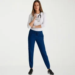 Grey's Anatomy™ by Barco Spandex Stretch Direct Grsp632 Dash 5-Pocket Mid-Rise Jogger Womens Plus Tall Stretch Fabric Moisture Wicking Wrinkle Resistant Scrub Pant