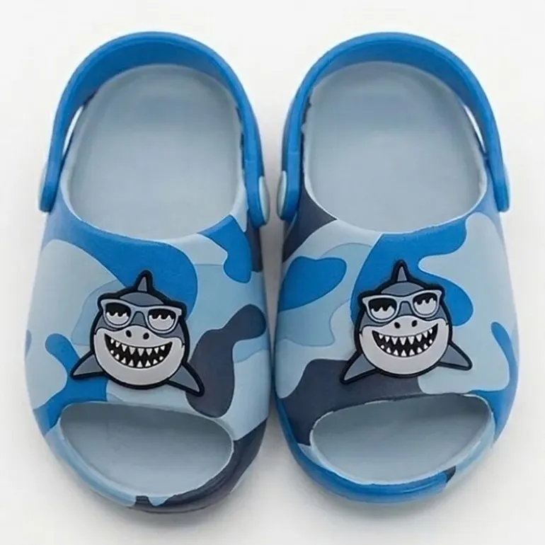 Ground Up Shark Camo Toddler Boys Round Clogs