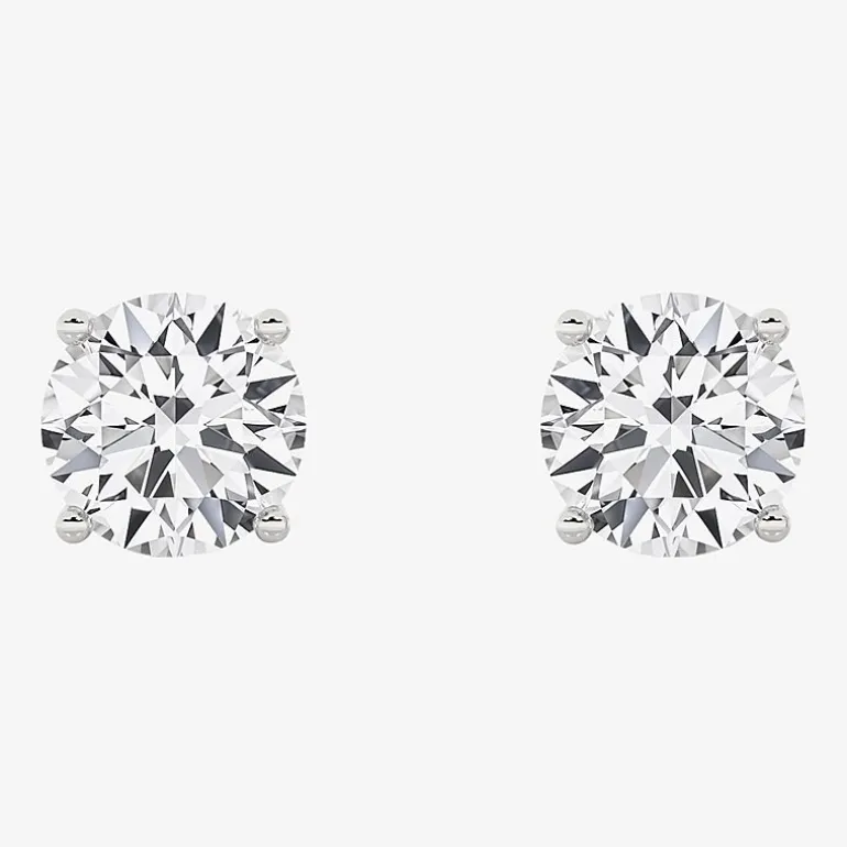 Grown Gorgeous (F, Vs2) 3 3/8 Ct. T.W. Lab-Grown Diamond 14K White Gold or Platinum 7.8mm Round Stud Earrings