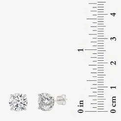 Grown Gorgeous (F, Vs2) 3 3/8 Ct. T.W. Lab-Grown Diamond 14K White Gold or Platinum 7.8mm Round Stud Earrings
