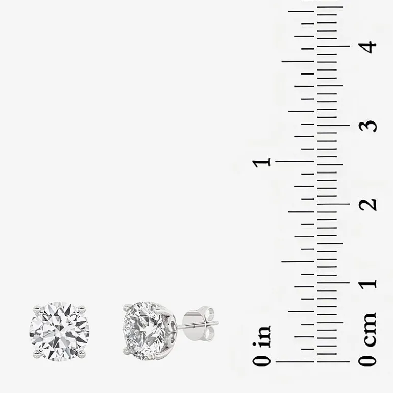 Grown Gorgeous (F, Vs2) 3 3/8 Ct. T.W. Lab-Grown Diamond 14K White Gold or Platinum 7.8mm Round Stud Earrings