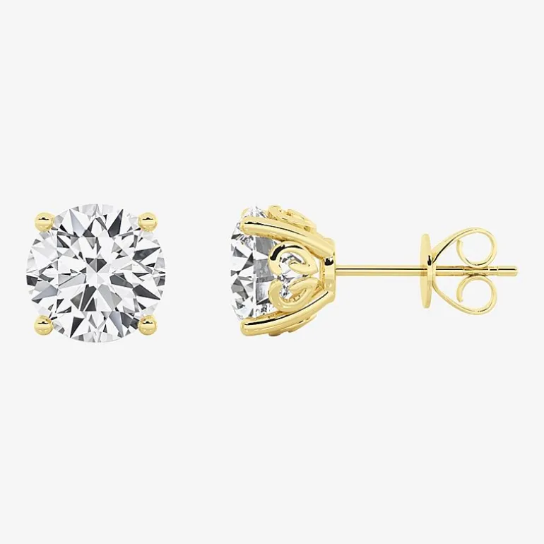 Grown Gorgeous (F, Vs2) 3 3/8 Ct. T.W. Lab-Grown Diamond 14K White Gold or Platinum 7.8mm Round Stud Earrings
