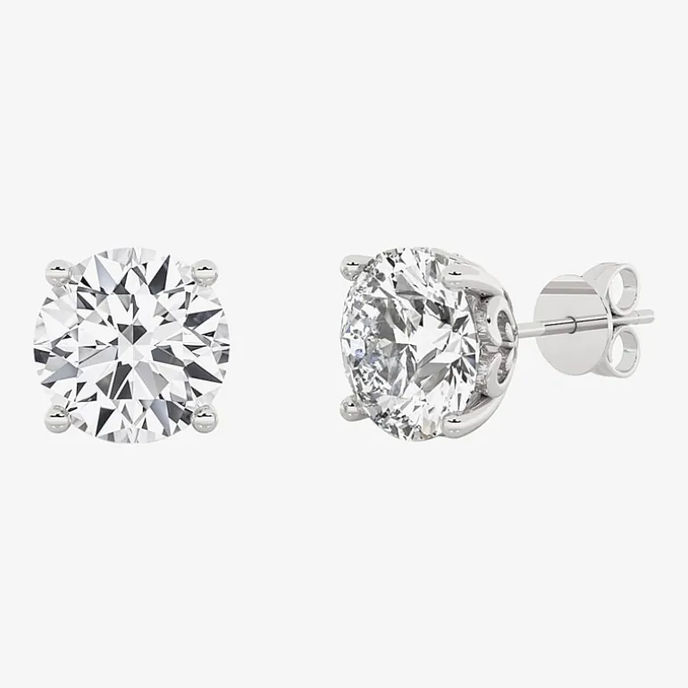 Grown Gorgeous (F, Vs2) 3 3/8 Ct. T.W. Lab-Grown Diamond 14K White Gold or Platinum 7.8mm Round Stud Earrings