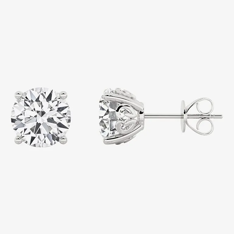 Grown Gorgeous (F, Vs2) 3 3/8 Ct. T.W. Lab-Grown Diamond 14K White Gold or Platinum 7.8mm Round Stud Earrings