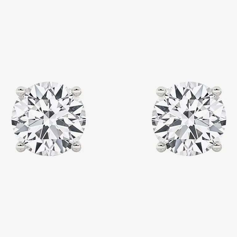 Grown Gorgeous (F, Vs2) 3 3/8 Ct. T.W. Lab-Grown Diamond 14K White Gold or Platinum 7.8mm Round Stud Earrings