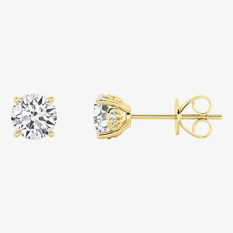 Grown Gorgeous (F, Vs2) 1 1/10 CT. T.W. Lab-Grown Diamond 14K Gold or Platinum 6.1mm Round Stud Earrings