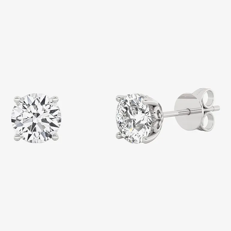 Grown Gorgeous (F, Vs2) 1 1/10 CT. T.W. Lab-Grown Diamond 14K Gold or Platinum 6.1mm Round Stud Earrings