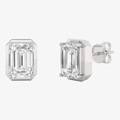 Grown Gorgeous (F,Vs2) 2 1/4 CT. T.W. Lab-Grown Diamond 14K Gold 8.8mm Emerald-cut Stud Earrings