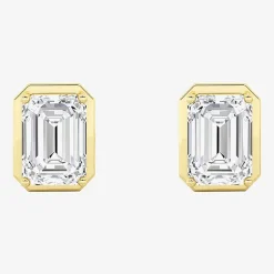 Grown Gorgeous (F,Vs2) 2 1/4 CT. T.W. Lab-Grown Diamond 14K Gold 8.8mm Emerald-cut Stud Earrings