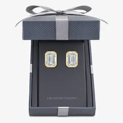 Grown Gorgeous (F,Vs2) 2 1/4 CT. T.W. Lab-Grown Diamond 14K Gold 8.8mm Emerald-cut Stud Earrings