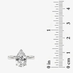 Grown Gorgeous (F, Vs2) Womens 2 1/4 CT. Lab Grown White Diamond 14K Gold Pear Solitaire Engagement Ring