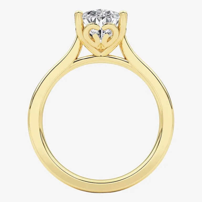 Grown Gorgeous (F, Vs2) Womens 2 1/4 CT. Lab Grown White Diamond 14K Gold Pear Solitaire Engagement Ring