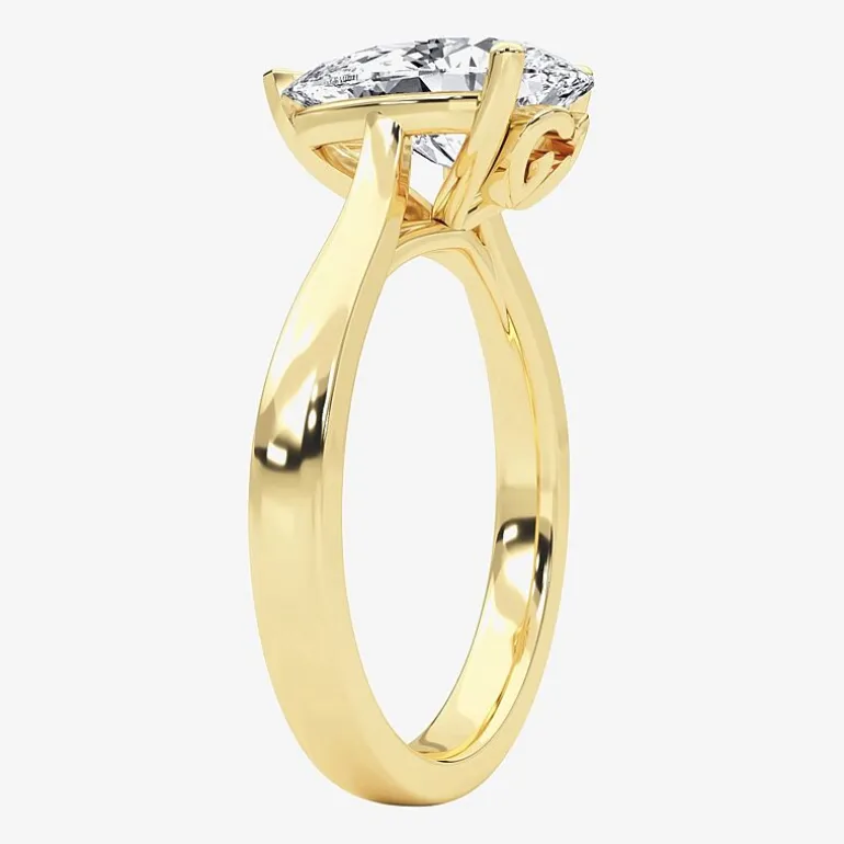 Grown Gorgeous (F, Vs2) Womens 2 1/4 CT. Lab Grown White Diamond 14K Gold Pear Solitaire Engagement Ring