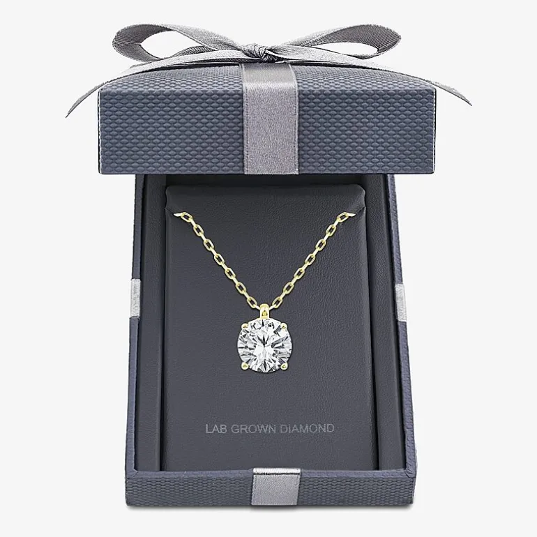 Grown Gorgeous (F, Vs2) Womens 1 1/8 CT. T.W. Lab-Grown Diamond 14K Gold or Platinum Round 18 Inch Pendant Necklace