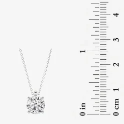 Grown Gorgeous (F, Vs2) Womens 2 1/4 CT. T.W. Lab-Grown Diamond 14K Gold or Platinum Round 18 Inch Pendant Necklace