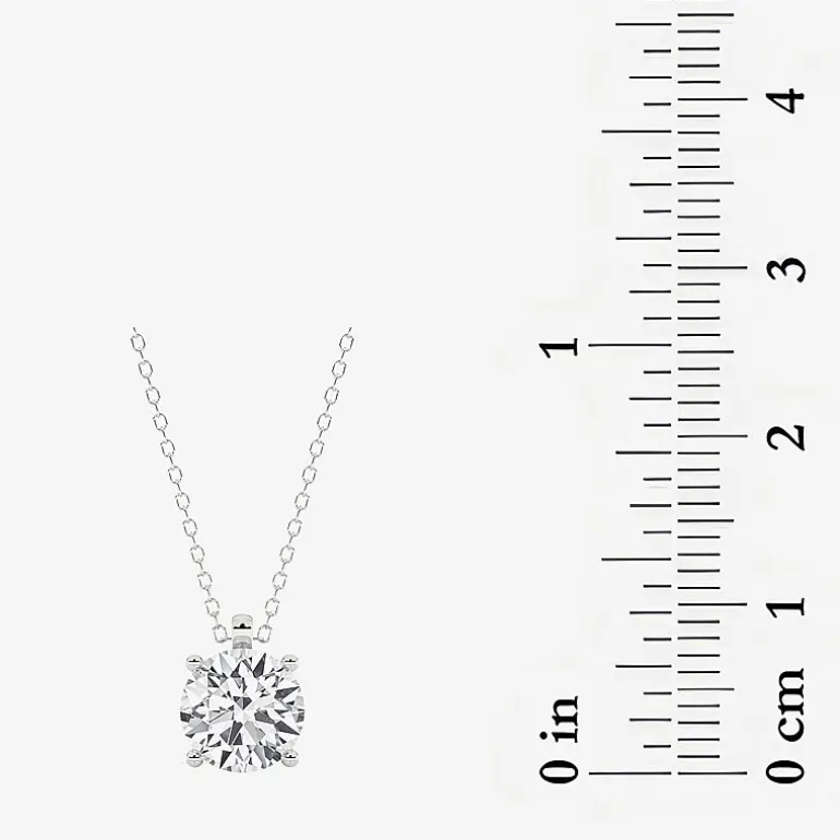 Grown Gorgeous (F, Vs2) Womens 2 1/4 CT. T.W. Lab-Grown Diamond 14K Gold or Platinum Round 18 Inch Pendant Necklace