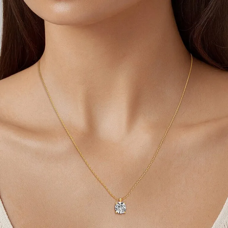Grown Gorgeous (F, Vs2) Womens 2 1/4 CT. T.W. Lab-Grown Diamond 14K Gold or Platinum Round 18 Inch Pendant Necklace