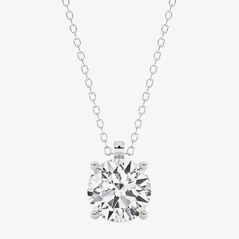 Grown Gorgeous (F, Vs2) Womens 2 1/4 CT. T.W. Lab-Grown Diamond 14K Gold or Platinum Round 18 Inch Pendant Necklace