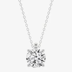 Grown Gorgeous (F, Vs2) Womens 2 1/4 CT. T.W. Lab-Grown Diamond 14K Gold or Platinum Round 18 Inch Pendant Necklace
