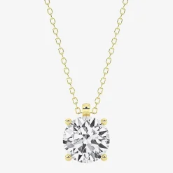 Grown Gorgeous (F, Vs2) Womens 2 1/4 CT. T.W. Lab-Grown Diamond 14K Gold or Platinum Round 18 Inch Pendant Necklace