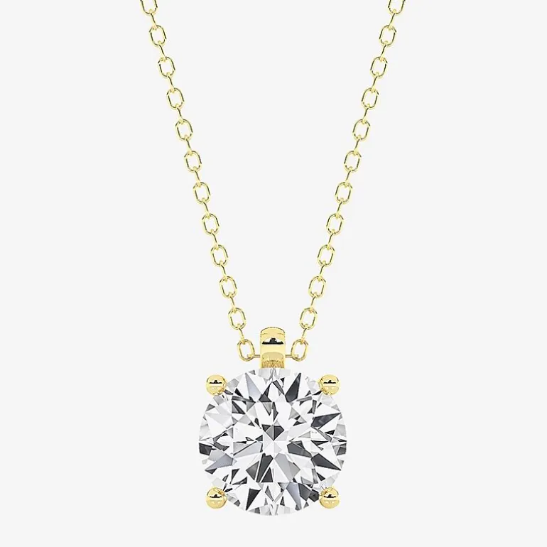 Grown Gorgeous (F, Vs2) Womens 2 1/4 CT. T.W. Lab-Grown Diamond 14K Gold or Platinum Round 18 Inch Pendant Necklace