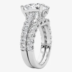 Grown Gorgeous (F / Vs2) Womens 5 1/3 Ct. T.W. Lab Grown White Diamond 14K Gold Oval Side Stone Bridal Set