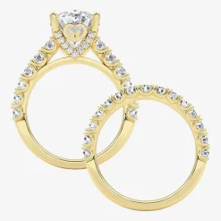 Grown Gorgeous (F / Vs2) Womens 5 1/3 Ct. T.W. Lab Grown White Diamond 14K Gold Oval Side Stone Bridal Set