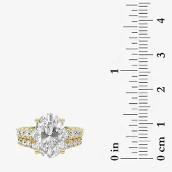 Grown Gorgeous (F / Vs2) Womens 5 1/3 Ct. T.W. Lab Grown White Diamond 14K Gold Oval Side Stone Bridal Set