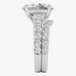 Grown Gorgeous (F / Vs2) Womens 5 1/3 Ct. T.W. Lab Grown White Diamond 14K Gold Oval Side Stone Bridal Set