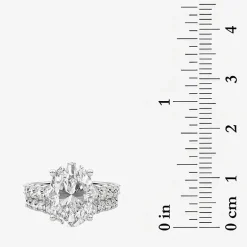 Grown Gorgeous (F / Vs2) Womens 5 1/3 Ct. T.W. Lab Grown White Diamond 14K Gold Oval Side Stone Bridal Set