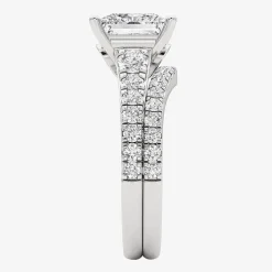 Grown Gorgeous (F, Vs2) Womens 3 5/8 Ct. T.W. Lab Grown White Diamond 14K Gold or Platinum Princess-cut Side Stone Bridal Set