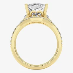 Grown Gorgeous (F, Vs2) Womens 3 5/8 Ct. T.W. Lab Grown White Diamond 14K Gold or Platinum Princess-cut Side Stone Bridal Set
