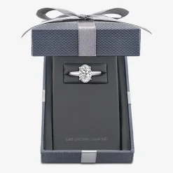 Grown Gorgeous (F, Vs2) Womens 2 1/4 CT. T.W. Lab Grown White Diamond 14K Gold or Platinum Oval Solitaire Engagement Ring
