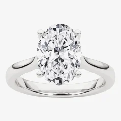 Grown Gorgeous (F, Vs2) Womens 2 1/4 CT. T.W. Lab Grown White Diamond 14K Gold or Platinum Oval Solitaire Engagement Ring