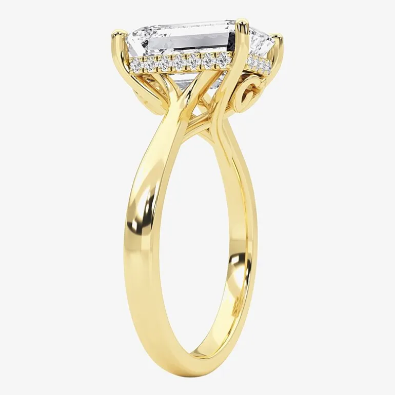 Grown Gorgeous F, Vs2 Womens 3 1/2 CT. T.W Lab Grown White Diamond 14K Gold or Platinum Radiant-cut Engagement Ring